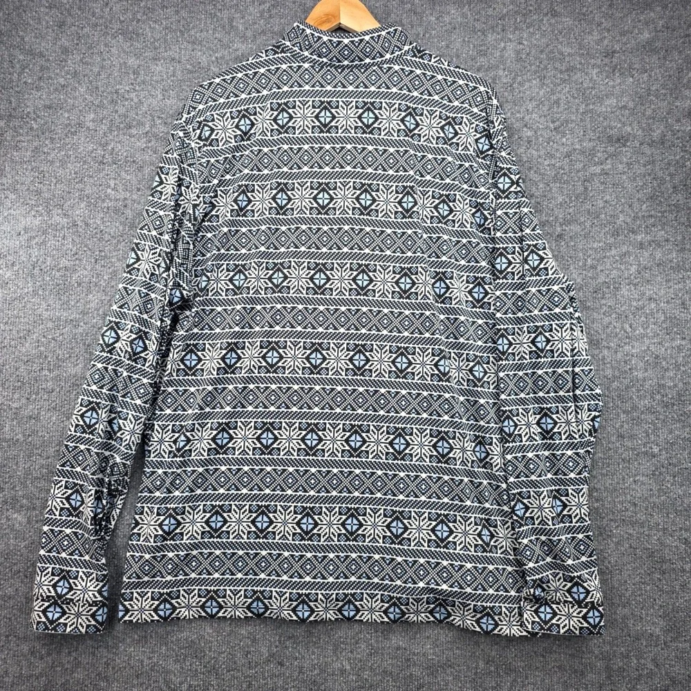 Good Good Golf Mens 2XL Quarter Zip Pullover Blue Black Snowflake Print